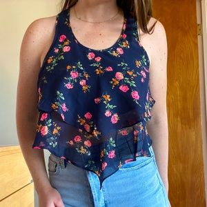 EUC Love Tree Floral Tank Top